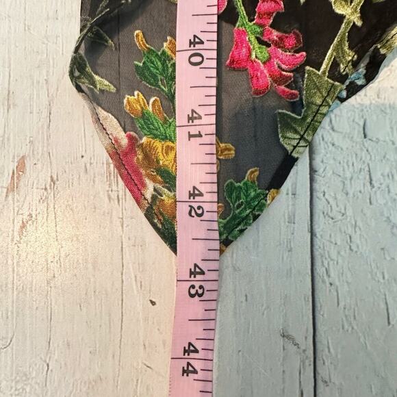 Alice + Olivia Heather  DEVORÉ Chiffon Asymmetrical Dress Floral Size 2 - Picture 13 of 14